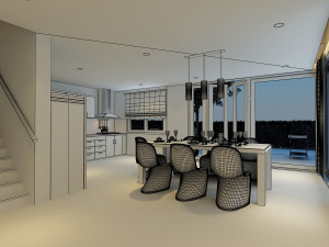 cutaway modern house full furnitures Model 3D
