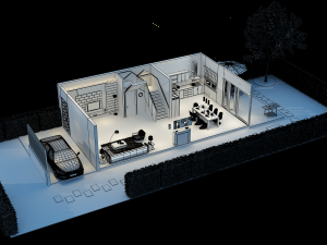 cutaway modern house full furnitures Model 3D