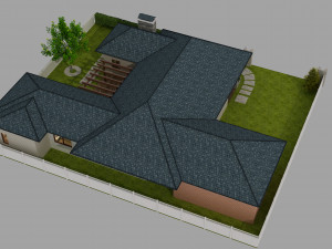 cutaway modern house full furnitures 3D Model