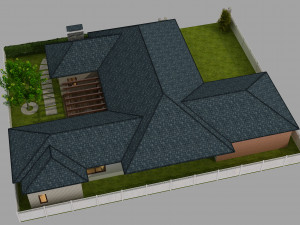 cutaway modern house full furnitures 3D Model