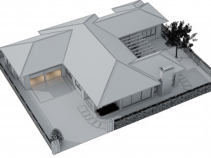 cutaway modern house full furnitures 3D Model