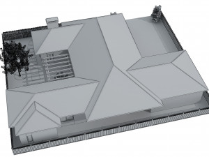 cutaway modern house full furnitures 3D Model