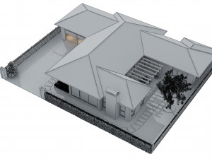 cutaway modern house full furnitures 3D Model