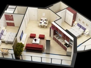 detailed house interior 5 3D Model