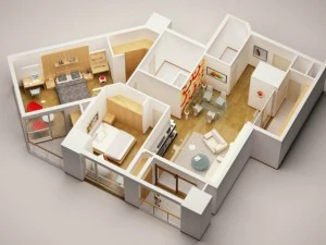 detaylı ev iç 3 3D Model