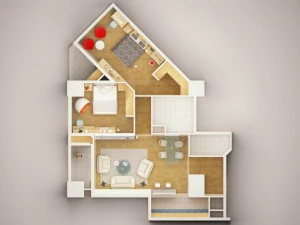 detailed house interior 3 3D Model