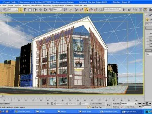detailed cinema building 3D Model