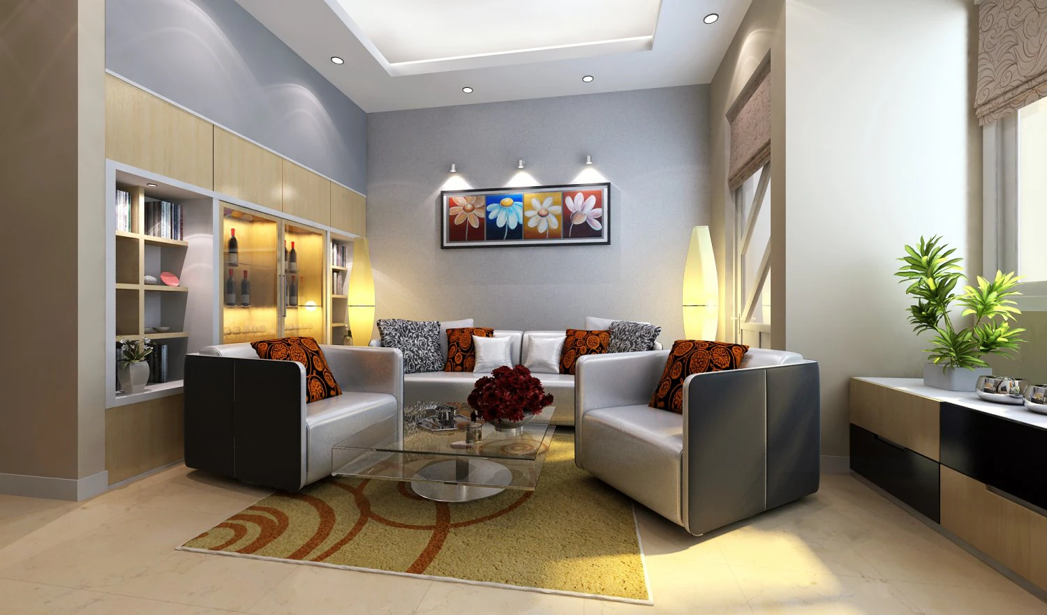 model living room 3D Model .c4d .max .obj .3ds .fbx .stl .blend 