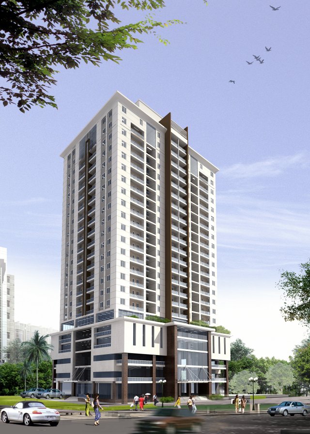 detailed high rise building 3Dモデル .c4d .max .obj .3ds .fbx .stl .blend 
