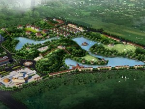 resort urban with lake 3D Model
