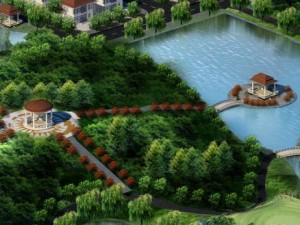 resort urban with lake 3D Model