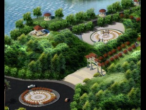 resort urban with lake 3D Model