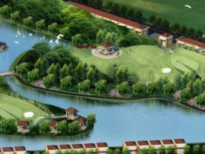 resort urban with lake 3D Model