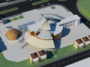 resort urban with lake 3D Model