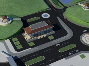 resort urban with lake 3D Model
