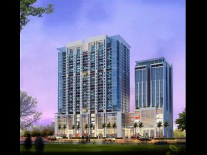 詳細な高層都市の建物 3Dモデル