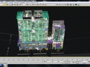 detailed tall city buildings 3D 모델