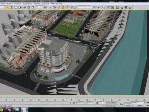 resort urban with lake 3D Model