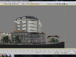 resort urban with lake Modello 3D