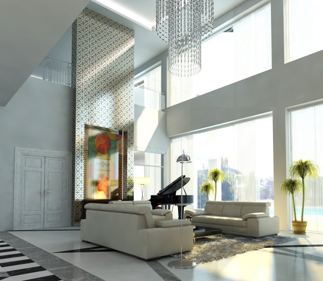 detail luxury modern interior house Modello 3D .c4d .max .obj .3ds .fbx .stl .blend