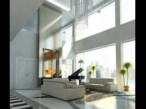 세부 럭셔리 현대적인 인테리어 하우스 3D 모델