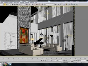 detail luxury modern interior house Modello 3D