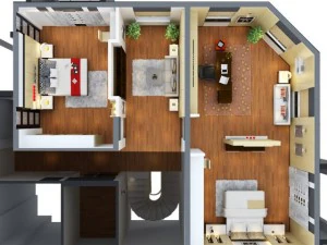 photoreal apartment or hotel suite b2c07 3D Model