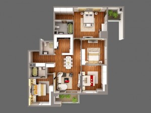 detailed house cutaway view 3D Model