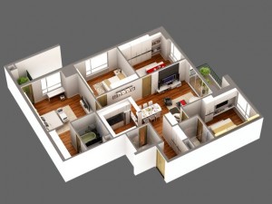 detailed house cutaway view 3D Model
