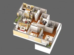 detailed house cutaway view 3D Model