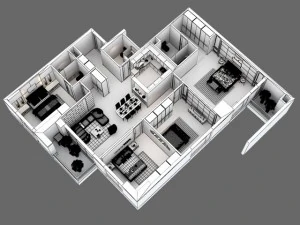 detailed house cutaway view 3D Model