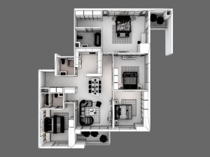 detailed house cutaway view 3D Model