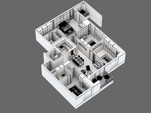 detailed house cutaway view 3D Model