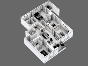 detailed house cutaway view 3D Model