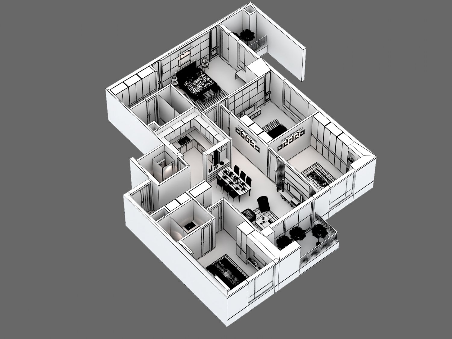 3d House Cutaway. Georgian House Cutaway. Detailed House. Lulu lod House.