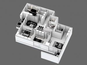 detailed house cutaway view 3D Model