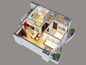detailed interior apartment 3D Model
