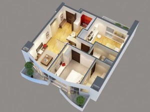 detailed interior apartment 3D Model