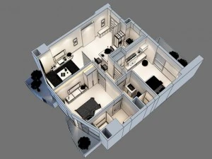 detailed interior apartment 3D Model