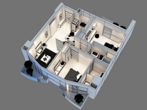 detailed interior apartment 3D Model