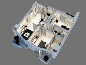 detailed interior apartment 3D Model