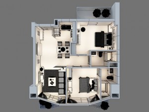 detailed interior apartment 3D Model