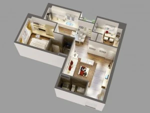 detailed house cutaway 3D Model