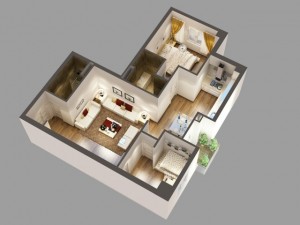 detailed house cutaway 3D Model