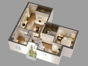 detailed house cutaway 3D Model