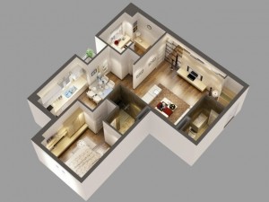 detailed house cutaway 3D Model