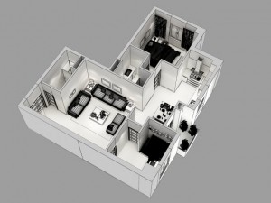 detailed house cutaway 3D Model