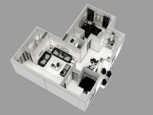 detailed house cutaway 3D Model