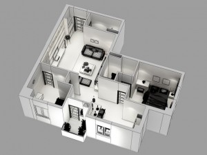 detailed house cutaway 3D Model
