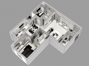 detailed house cutaway 3D Model